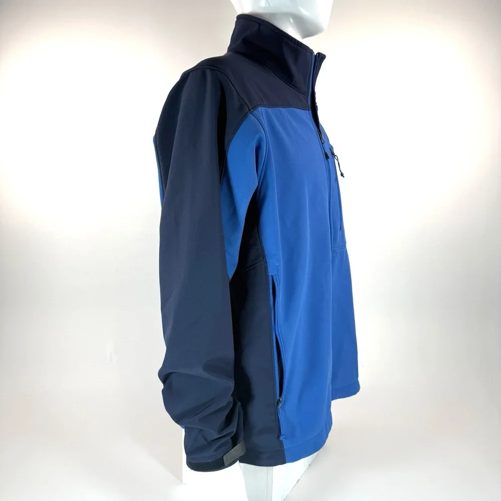The North Face Windwall‎ Softshell Jacket Mens L Blue Fleece Full Zip